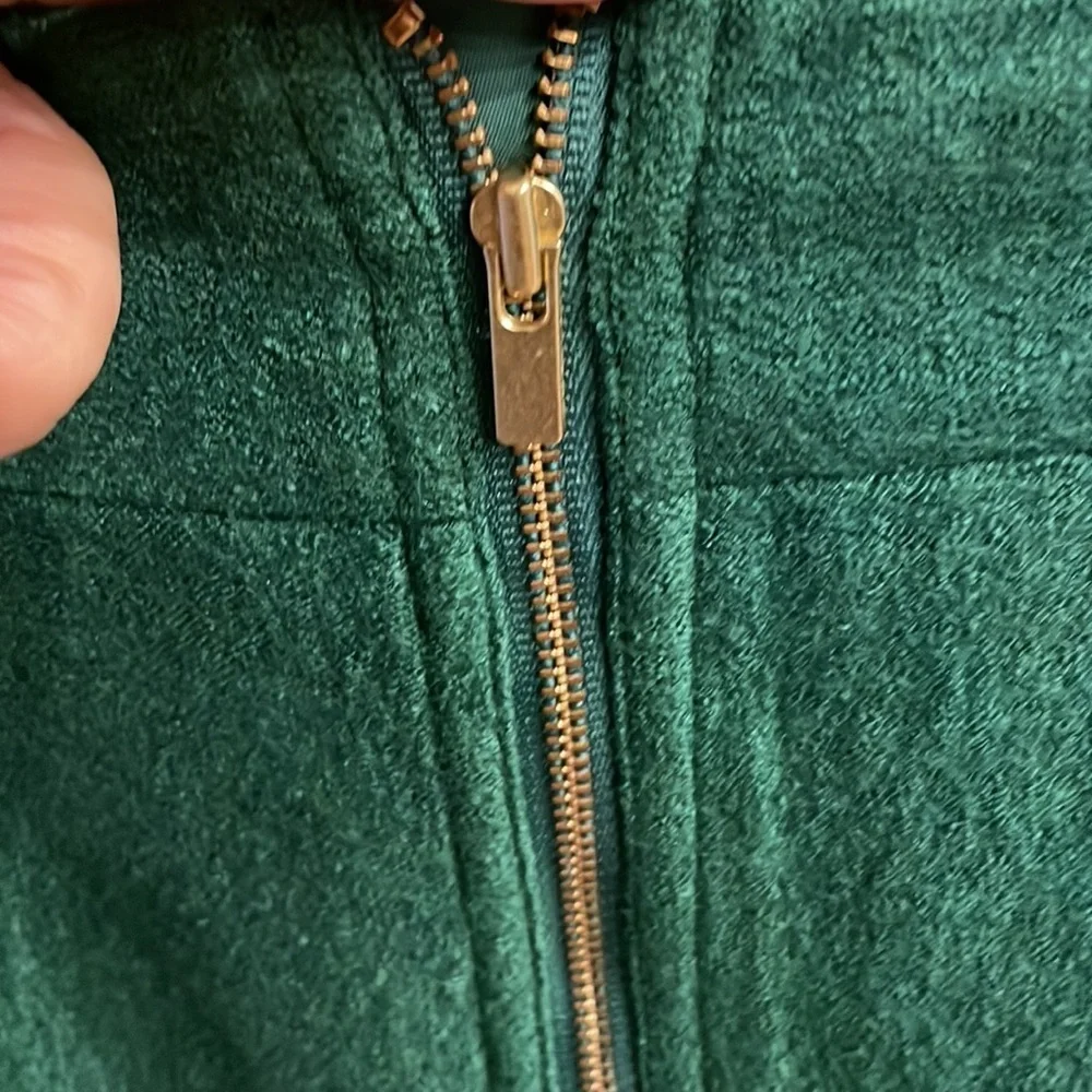 Banana Republic women’s wool rayon mini skirt emerald green expose zipper 8